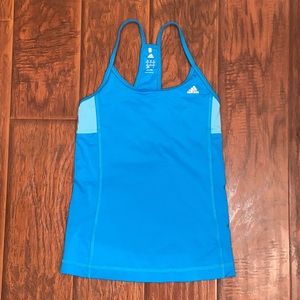 Blue adidas athletic tank top